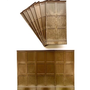 Dolls House Wall Panels, 3/4 Height, 3 Box High Shaker Style, Pack of 10, 1/12th Scale (A1019)  Free UK Postage