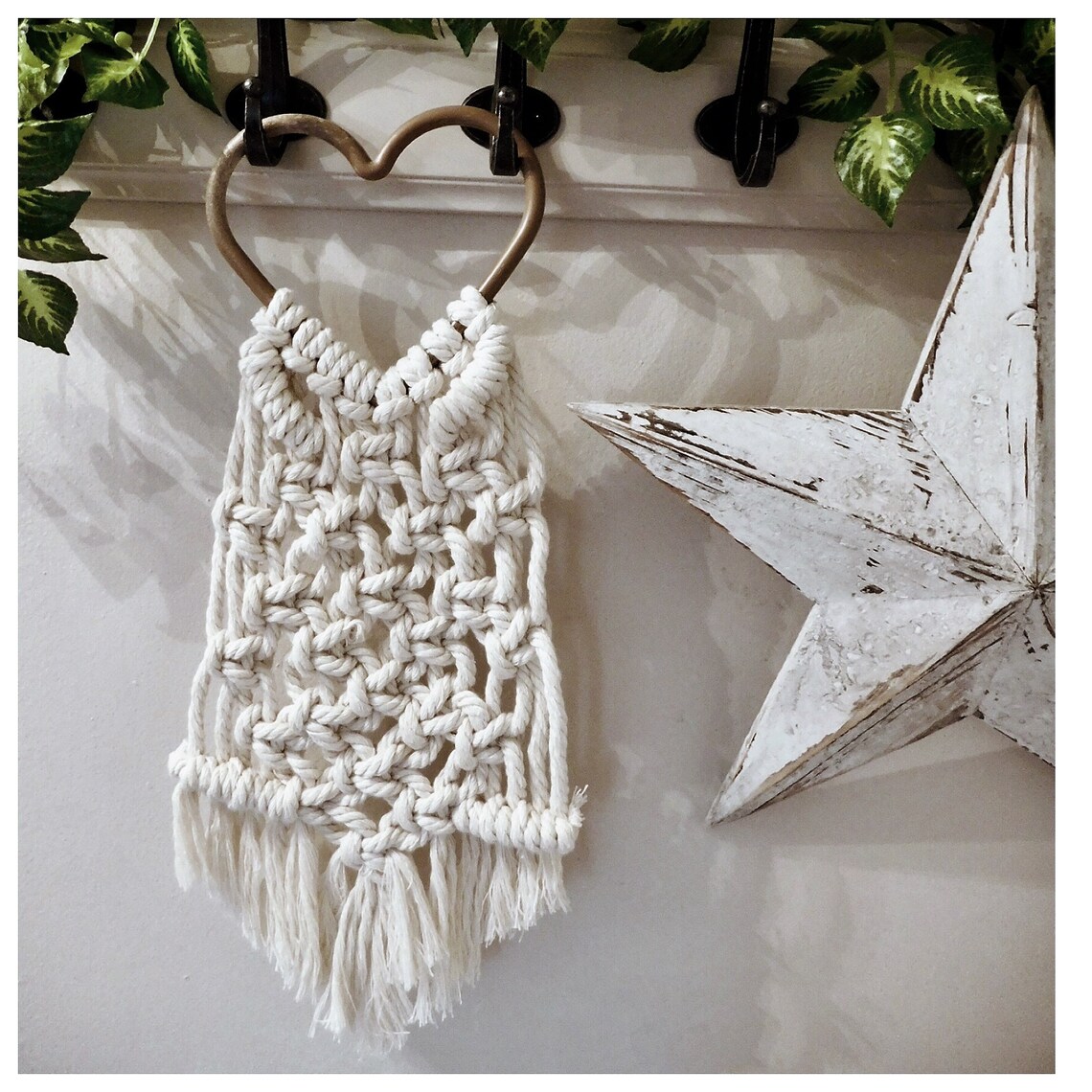 Linic Products UK Made Macrame Rings, Plastic, Heart Shaped, Brown ...