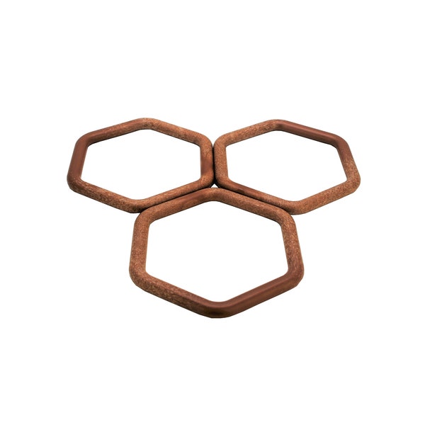 Linic Products UK Made Macrame Rings, Plastic, Hexagonal, Pack of 10 6 Sided Shaped Rings, 97mm, Craft, Hobby. (S7783) Free UK Postage.