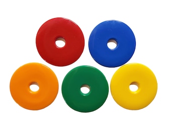 Proops Survey/Road Markers, Pack of 10, 5 Assorted Colours, 40mm (S7839) or 55mm (S7661) High Impact HDPE Plastic Discs. Free UK Postage