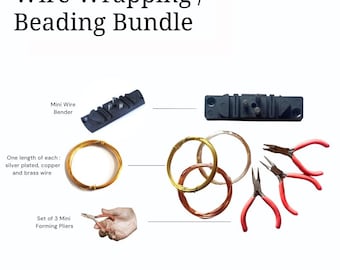 Wire Wrapping/Beading Bundle including Wire, Pliers and Wire Bender. (J2498) Free UK Postage