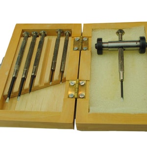 Jewellers Screwdriver Set x 6 in Wooden Box, Quality Tool & Sharpening Jig (J1312) Free UK Postage