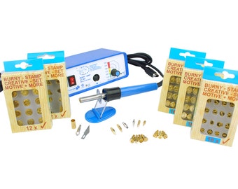 Proops Startec Multi Heat Pyrography Kit with 14 Tips & 5x Woodburning Stamp Sets (M9196) Free UK Postatge