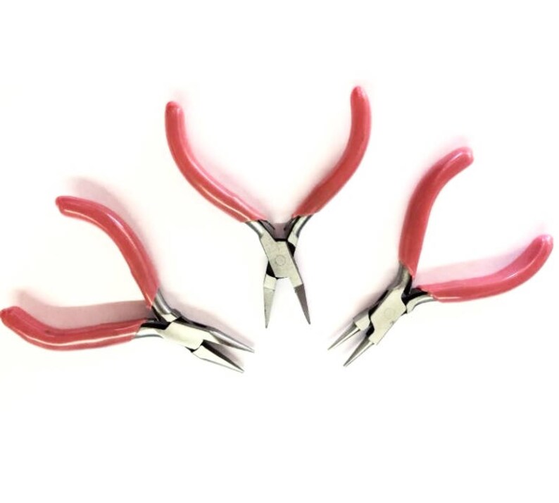 Proops Set of 3 Mini Wire Wrapping Pliers, 85mm, Flat, Round, Half ...