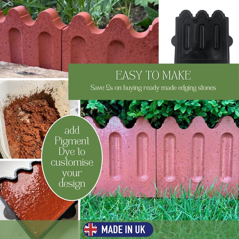 Garden Border / Lawn Edging Mould. Single Mould. Victorian Fluted Top ...