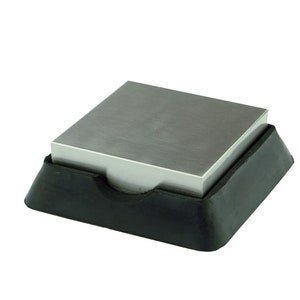Proops 2 in1 Steel Bench Block 4&quot; with Rubber Base Anvil Large Jewellers Flatten Metals. (J1102) Free UK Postage
