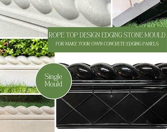 Garden Border / Lawn Edging Mould. Single Mould. Rope Top Design. Make Your Own Concrete Edging.  UK Made (X2308). Free UK Postage.
