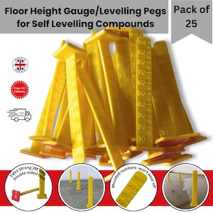 Linic Products UK Made Floor Height Gauge/Levelling Pegs for Self Levelling Compounds (25 Pack). (BT6060) Free UK Postage