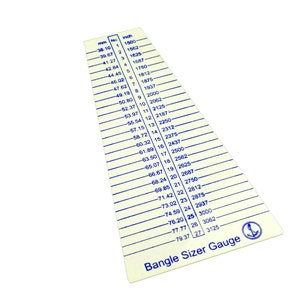 Proops Flat Plastic Bracelet Bangle Sizer Gauge, Inches, MM, Number 1-27 (J1405). Free UK Postage.