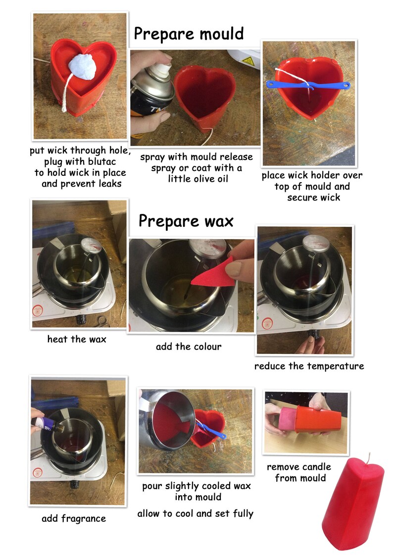 Proops Candle Mould / Large Round 5.5 Diameter With Wick Etsy