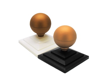 Details about   8 x Gold Sphere Round Top Fence Finials & 4" Black Fence Post Caps UK Mde GT0071 
