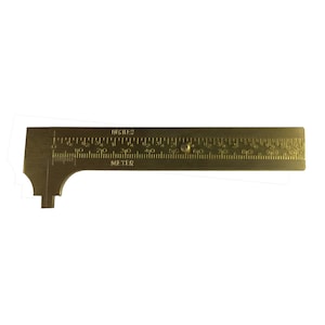 Proops Small Brass 4&quot; Vernier Caliper Measuring Gauge inches & MM. Scale Size. (D8073) Free UK Postage