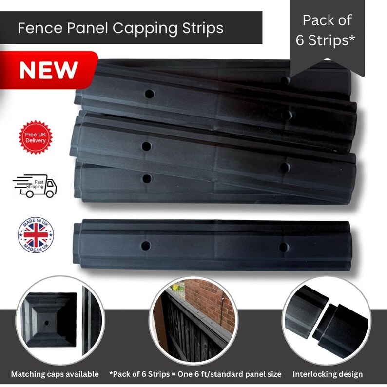 Plastic Fence Panel Capping Strips, Various Colours/packs, Fit 6ft ...