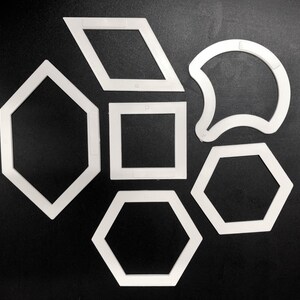Linic Products UK Made Plastic Patchwork Templates, Set A: 6 Different Shapes, Craft Stencils (S7880) Free UK Postage