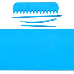 Weaving Loom Board Frame, BLUE, 95 x 160mm with Comb & Needles. Ideal for making Pouches. Instructions Included (S7382) Free UK Postage