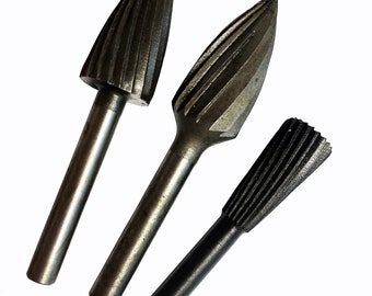 Burrs, 3 Piece Routing Carving Rasps Burr Set for Rotary Tools (B0001) Free UK Postage