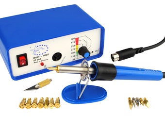 Pyrography Kit, Multi Heat Pyrography Woodburning Kit with 14 Tips. (M0054) Free UK Postage.