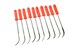 Riffler Needle File Set of 10 Bent Curved 140mm Files with Red Plastic Handles (F9977) Free UK Postage 