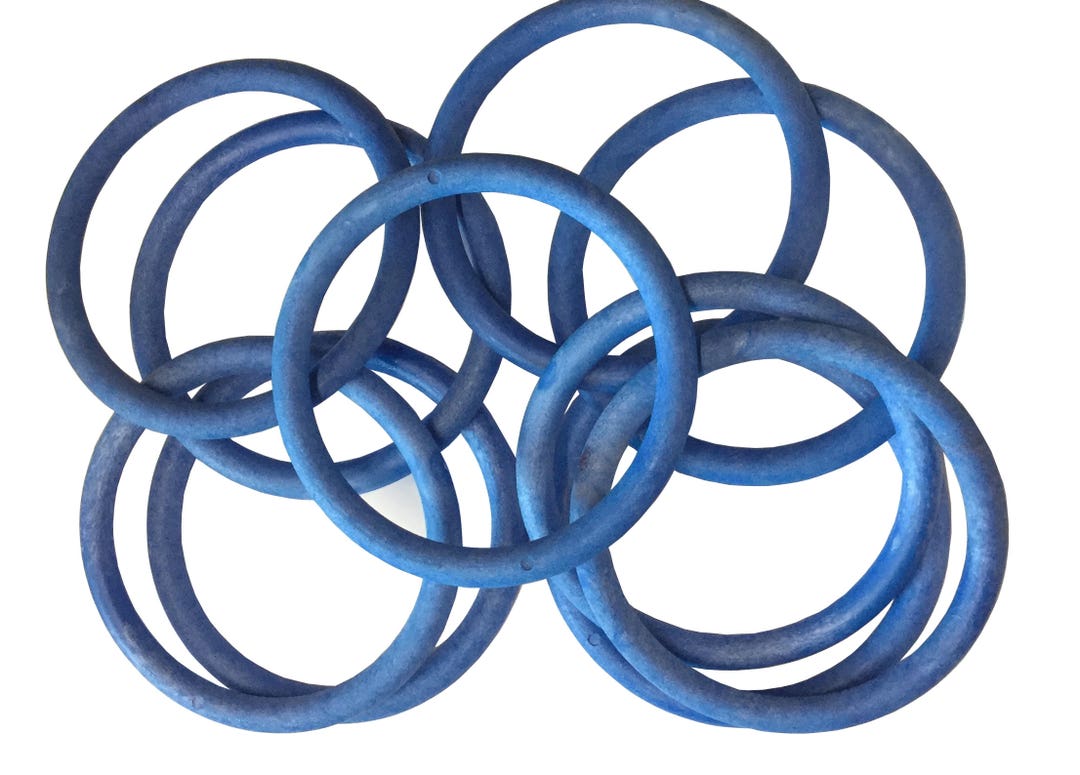 Linic Products UK Made Macrame Rings, Plastic, Pack of 10, BLUE, 101mm 4, Craft, Hobby S7329