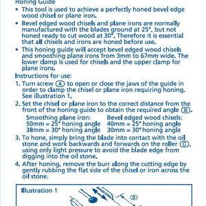 Proops Honing Guide for Sharpening Wood Chisels and Plane Blades. X1035 Free UK Postage image 3