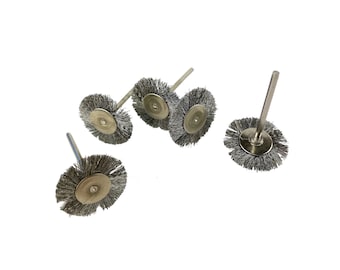 Proops Pack of 5 Flat Wheel Brushes, Steel, 2.3mm Shank, 25mm dia. (X8157) Free UK Postage