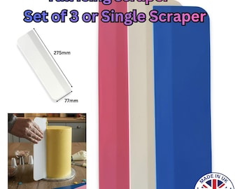 Linic Products UK Made Flexible Plastic Scraper, Extra Tall Side Scraper/Icing Smoother. (S7860). Free UK Postage.