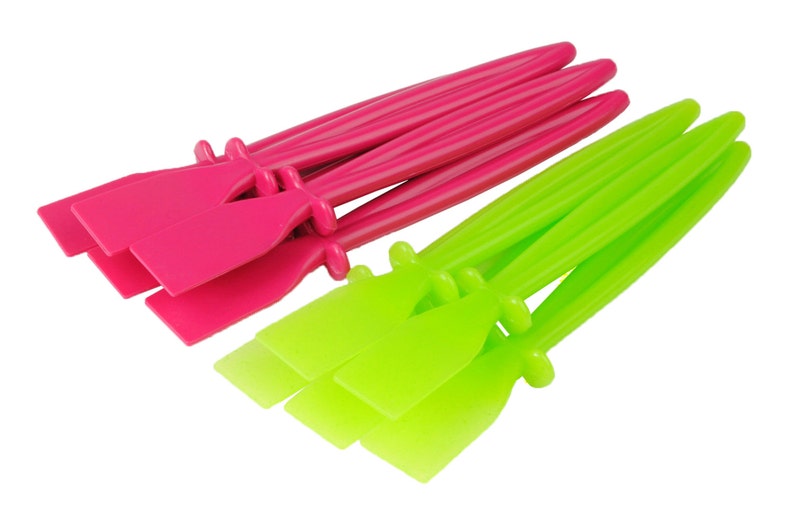 Linic Products UK Made lijmstrooiers, roze/groen, 10 stuks 5 van elk, plastic, handwerk, lijm, PVA-spatels. S7300 Gratis verzending in het VK. afbeelding 1