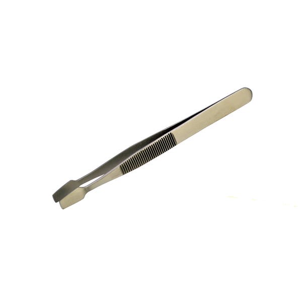 Proops 120mm Stainless Steel Tweezers, Bent/Curved 4mm Wide Flat End (S7148). Free UK Postage.