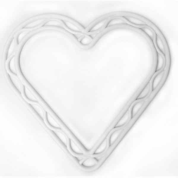 Proops Pack of 2 Flat 8.5" Plastic White Heart Wreath Frames for Wedding, Floristry, Home Decor, Door Wreath (S7817). Free UK Postage