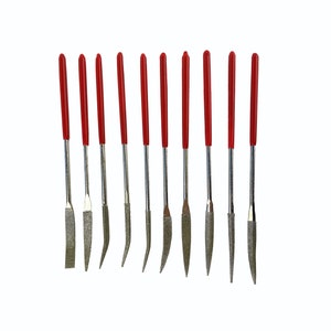Proops Diamond Needle File Set, 10 Bent Files. Jeweller Jewellery Repair Modelling Shaping 140mm (M0303). Free UK Postage