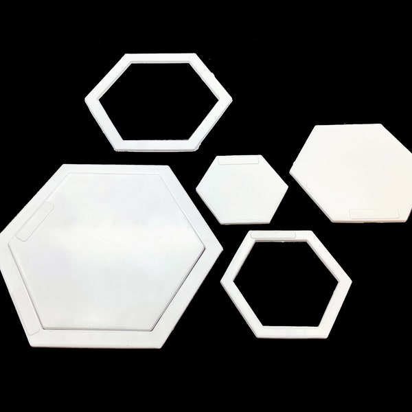 Linic Products UK Made Plastic Patchwork Templates, Set C: 6 formes hexagonales, Craft Stencils (S7882) Affranchissement gratuit au Royaume-Uni