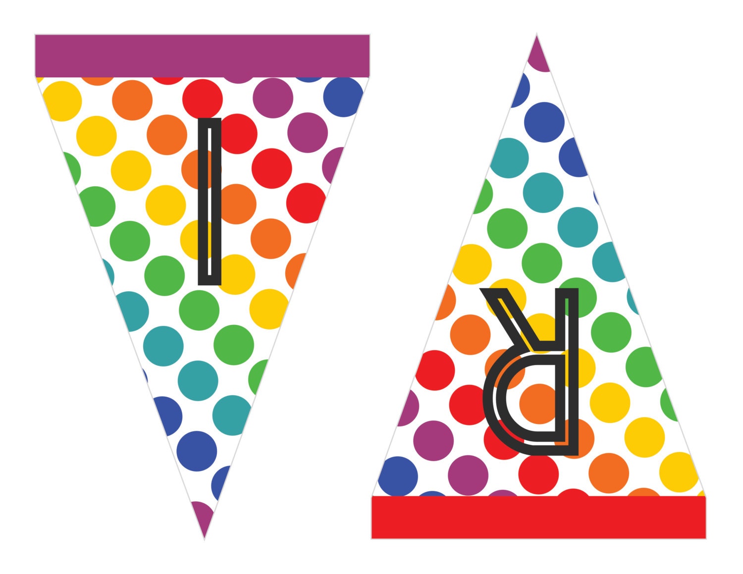 PRINTABLE Rainbow Dot Happy Birthday Banner for instant | Etsy