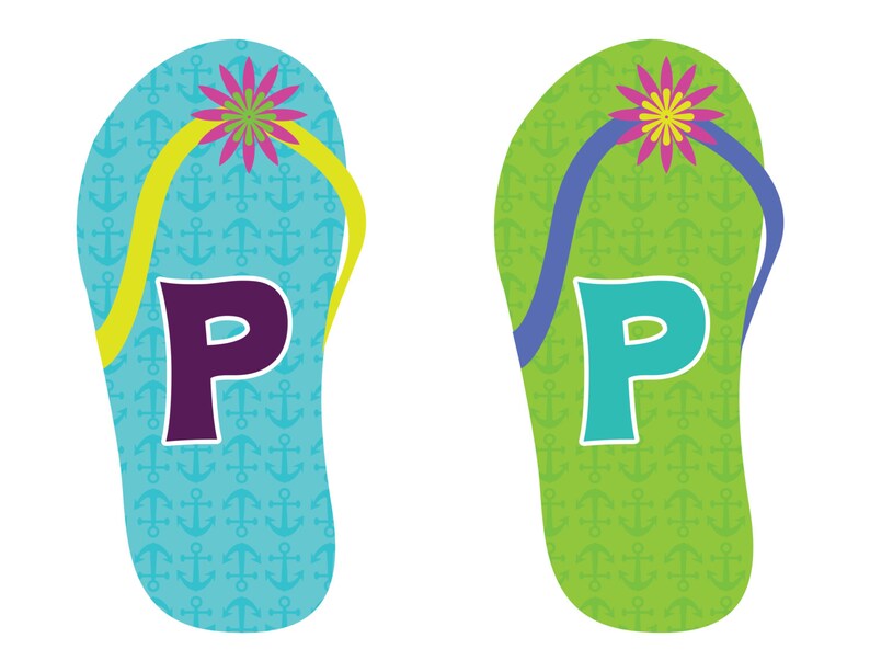 PRINTABLE Flip Flop Flower Beach Happy Birthday Banner for | Etsy