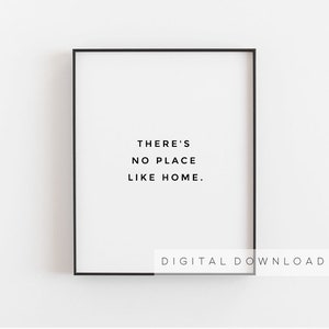 Living room art, There's No Place Like Home, Housewarming gift, New home gift printable Home sweet home print, Homewarming gift, Family sign