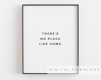 Living room art, There's No Place Like Home, Housewarming gift, New home gift printable Home sweet home print, Homewarming gift, Family sign