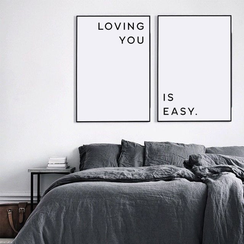 Boyfriend gift, Bedroom decor, Livingroom decor, Loving you is easy, Valentines day gift, Printable art, Gift for him, Love poster image 1