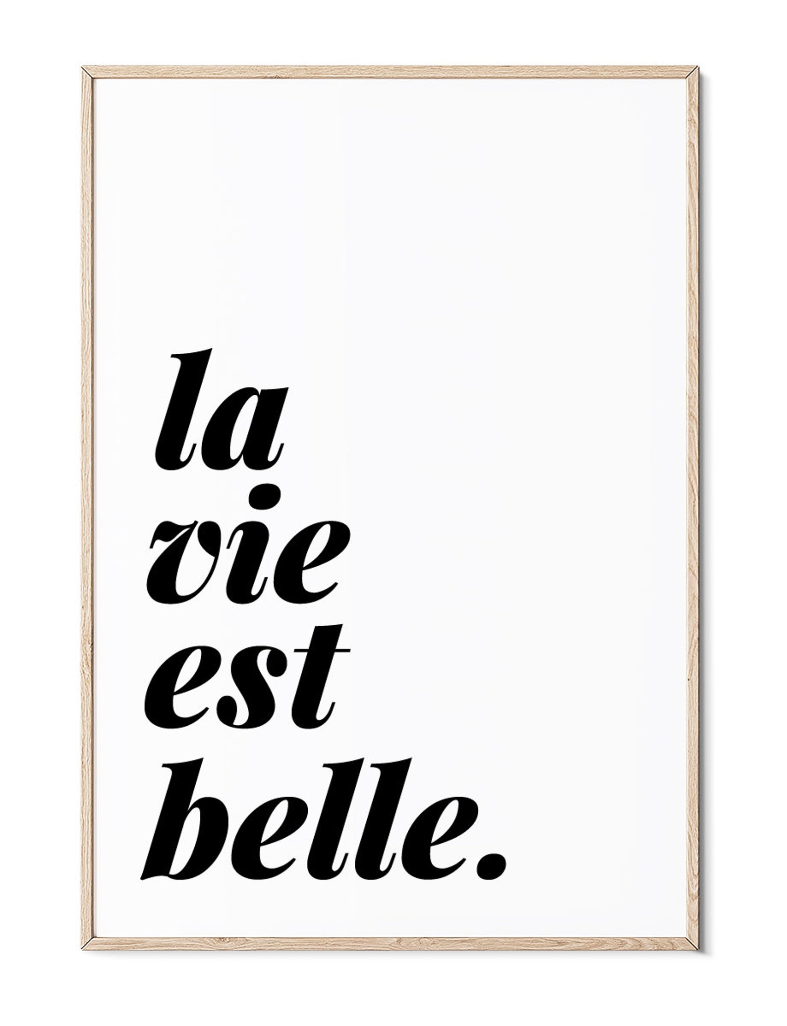 Life is Beautiful French Bedroom Quote Living Room Art Etsy