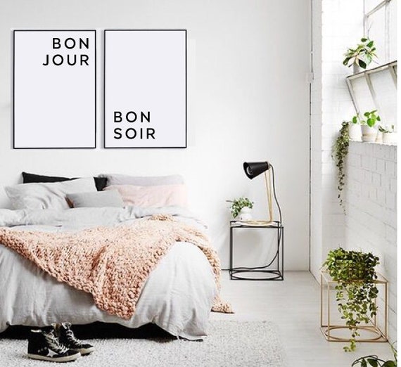Master Bedroom Wall Art Bedroom Wall Decor French Prints Bedroom Printable Bon Jour Print Inspirational Wall Art Scandinavian Decor