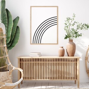 Minimalist Printable Art Set of 2 Prints Black and White Rainbow Sign ...
