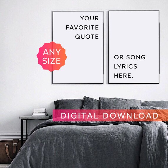 Custom Print Custom Quote Bedroom Decor Dorm Decor Personalized Quote Custom Quote Print Your Quote Here Printable Custom