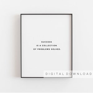 Motivational wall decor, Home office wall art, Success is a collection of problems solved, Inspirational wall art, Inspired by I. M. Pei