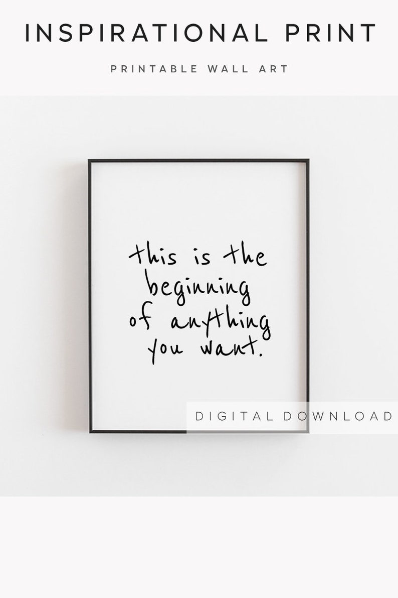 Inspiration quote Living room wall art Motivational wall | Etsy