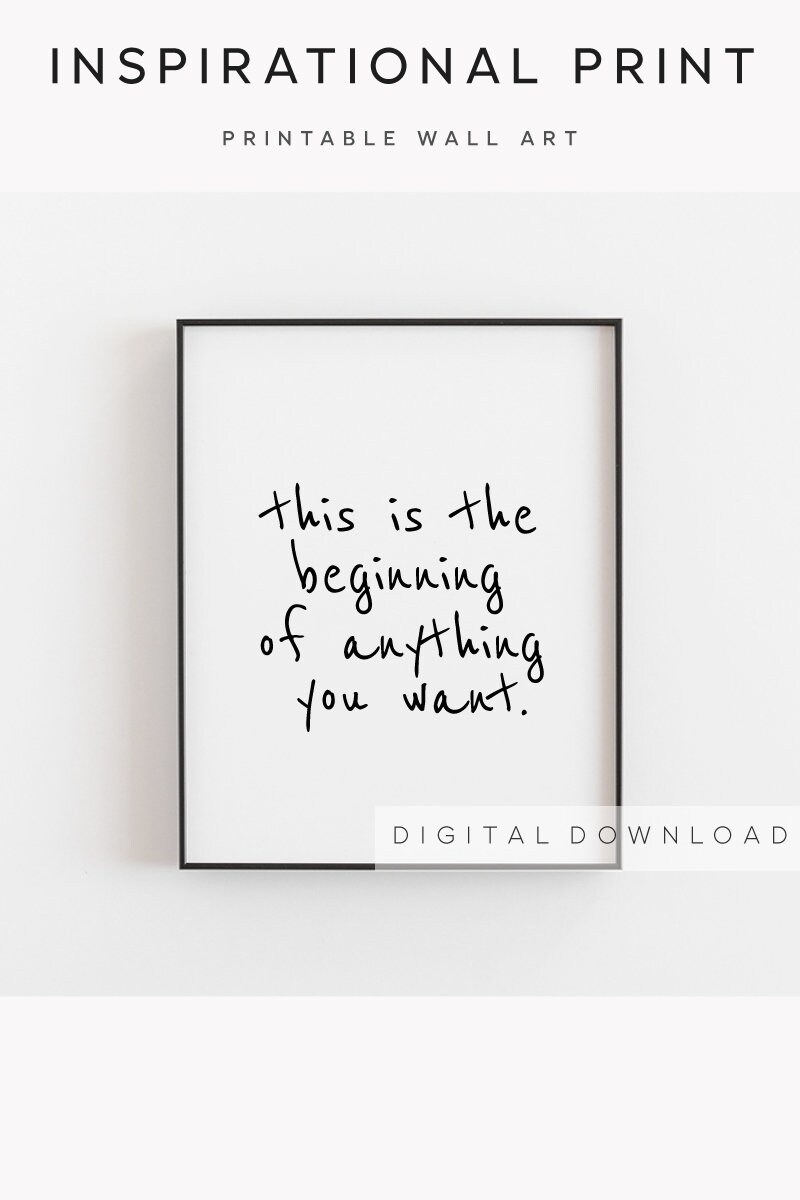 Inspiration quote Living room wall art Motivational wall | Etsy