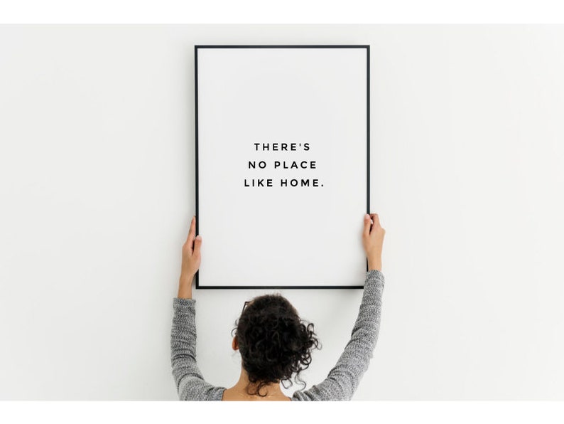 There's No Place Like Home, New homeowner gift, New home gift, Inspirational quotes wall art, Living room decor, Housewarming gifts image 2