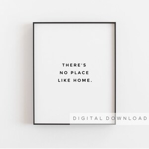 There's No Place Like Home, New homeowner gift, New home gift, Inspirational quotes wall art, Living room decor, Housewarming gifts image 1