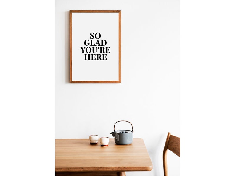Welcome print, Welcome poster, Hello print, Glad you are here, Living room art, Entrance print, guest room print, Guest room art, Hallway image 3