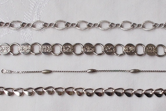 Choice - CHAIN BRACELETS Silvertone Layer Stack S… - image 1