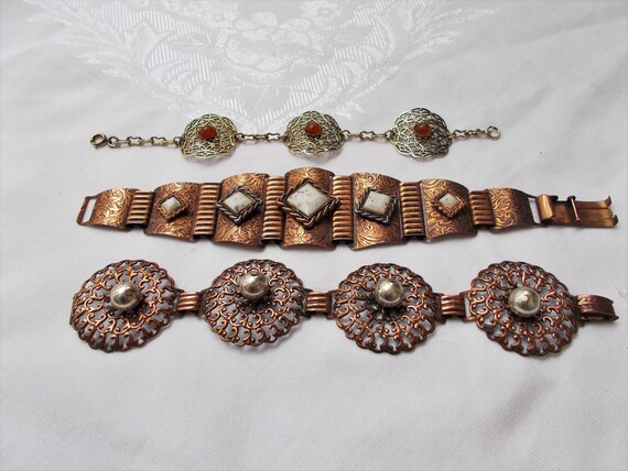 Choice - STATEMENT BRACELET Copper Tone Goldtone … - image 5
