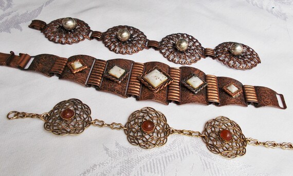 Choice - STATEMENT BRACELET Copper Tone Goldtone … - image 8