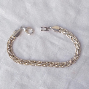 Vintage Woven Sterling Silver Bracelet - Etsy display picture 2